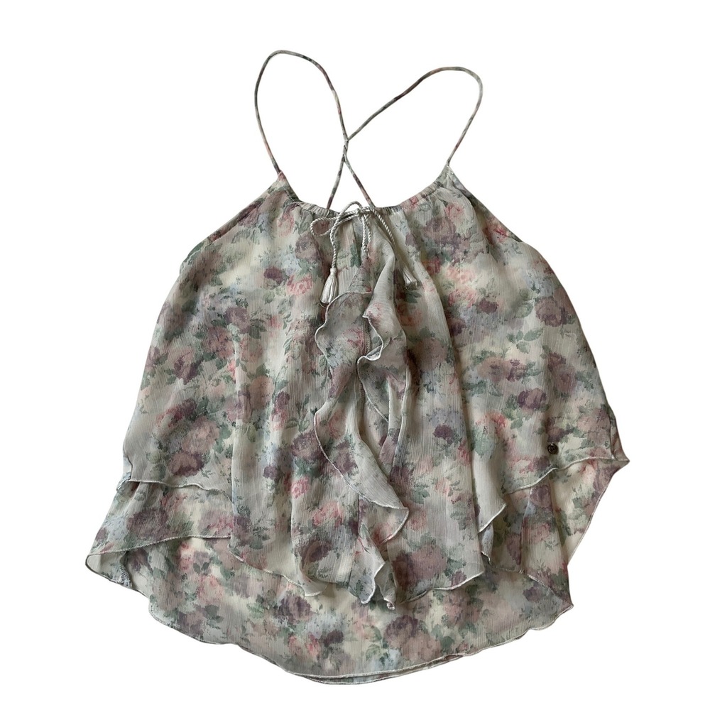 Abercrombie & Fitch Floral Sleeveless Strappy Sheer Flowy Fairy Top Cami Boho M‎